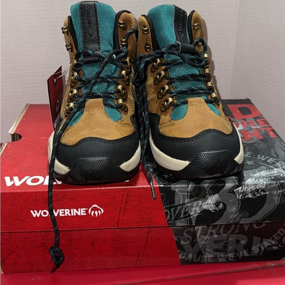 Wolverine Luton Mid Hiker Waterproof Boots Amber Gold Women’s 8.5M New in Box - Picture 3 of 5